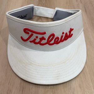 Titleist White Visor with Red Logo